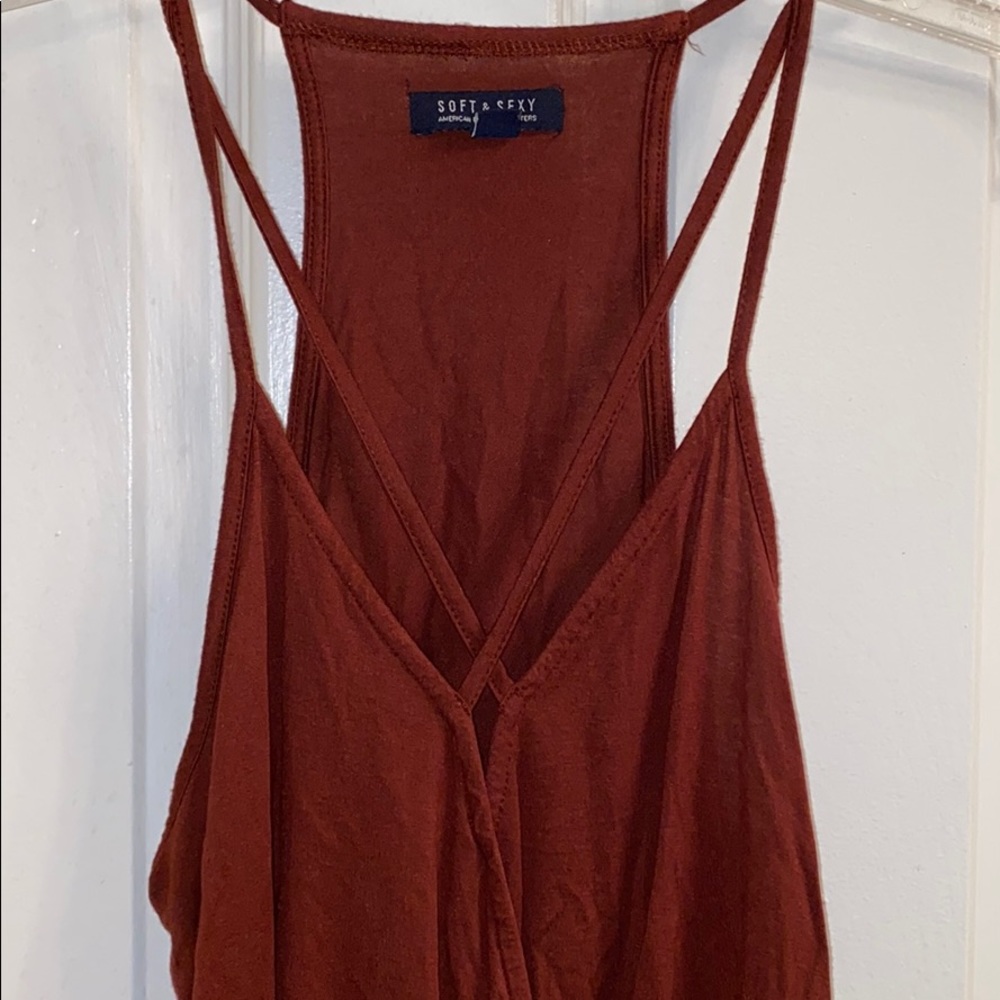 American Eagle Strappy Maroon Tank Top